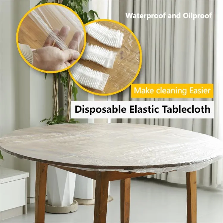 Colorful disposable round table cover for outdoor potluck and camping